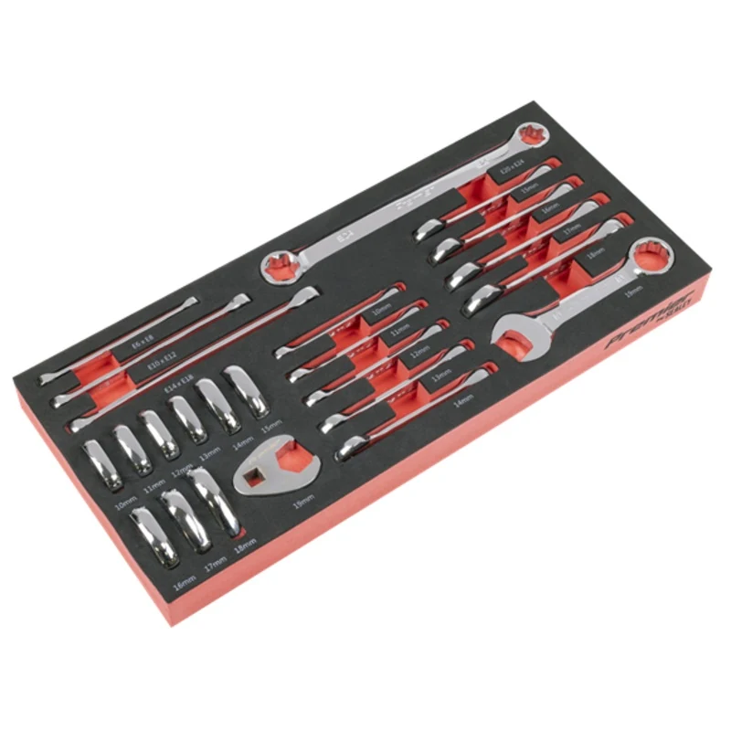 Premier Stubby Combination, TRX-Star* & Crow's Foot Spanner Set with Tool Tray 24pc - SE-TBT50